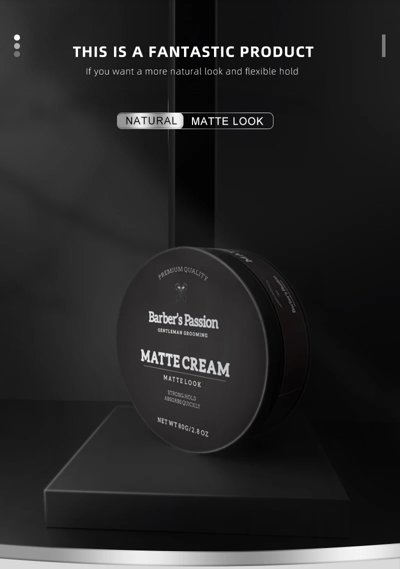 BARBERPASSION Factory Oem Easy to Apply Mens Matte Strong Hair Style Clay Vegan for Men