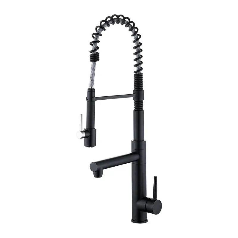 Contemporary 3 way Pull Down Apron Front Kitchen Sinks Faucet Goose Neck Spring Taps Kitchen Sink Taps