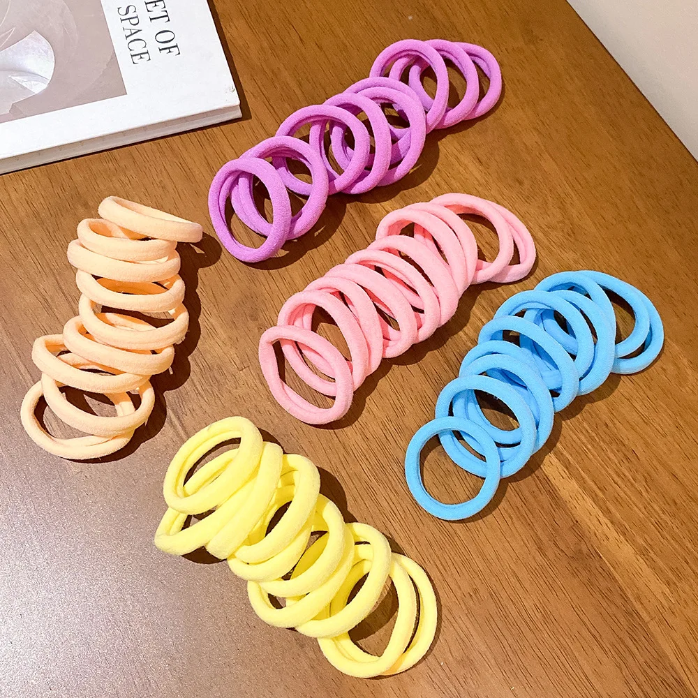 4.5cm Seamless Colorful Black Elastic Hair Ties Headband Rubber Band for Thick Curly Accessories