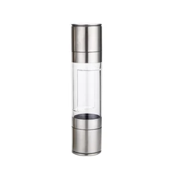 Space Saver 2 in 1 Shaker Mills Set Stainless Steel salt Grinders and Pepper Mill Set 2 in 1 Salt and Pepper Grinder
