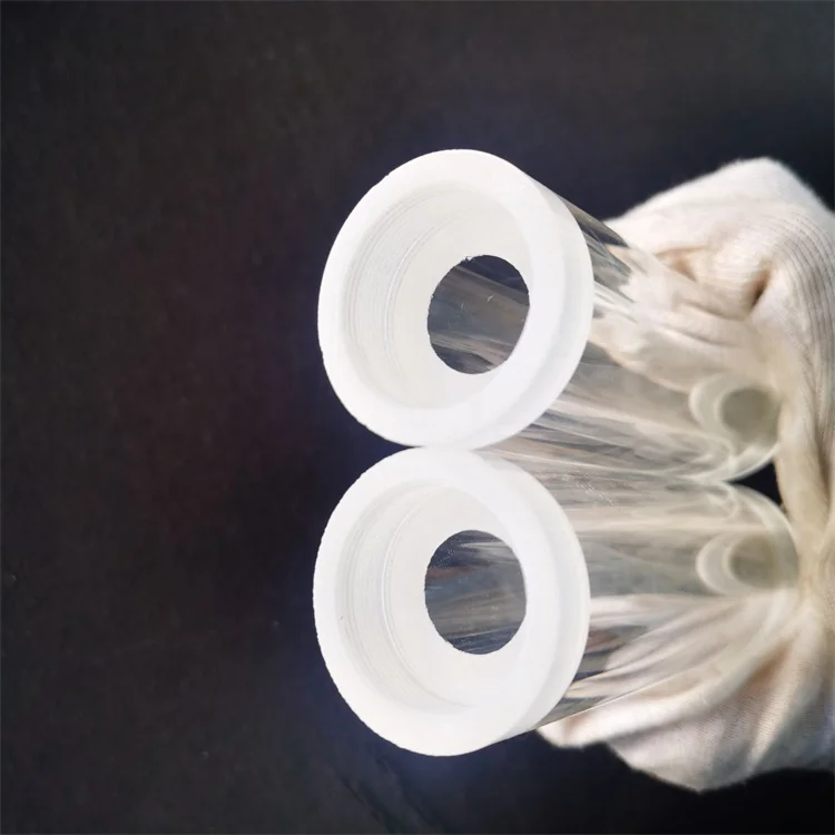 Manufacture OEM Screw Thread M27 Clear Quartz Glass Coil Tube Winding Quartz Glass Spiral tube