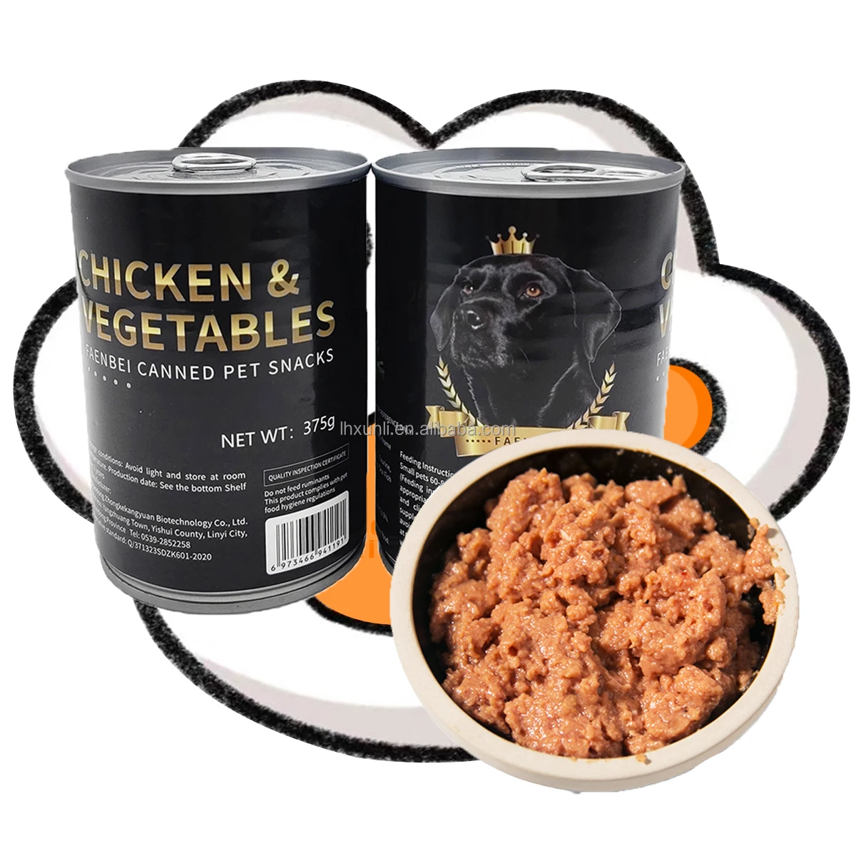 Factory Price Custom Flavor Canned Pet Food Wet Dog Food Jerhigh Dog Can Food Pet Supplies Treat Snack