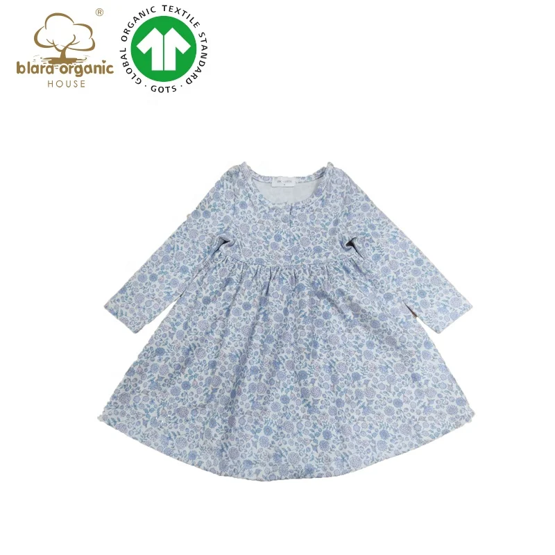 Factory Direct Customized Girls Dresses 2-12 Children Clothing Floral Digital Printing Cotton Girl Dresses