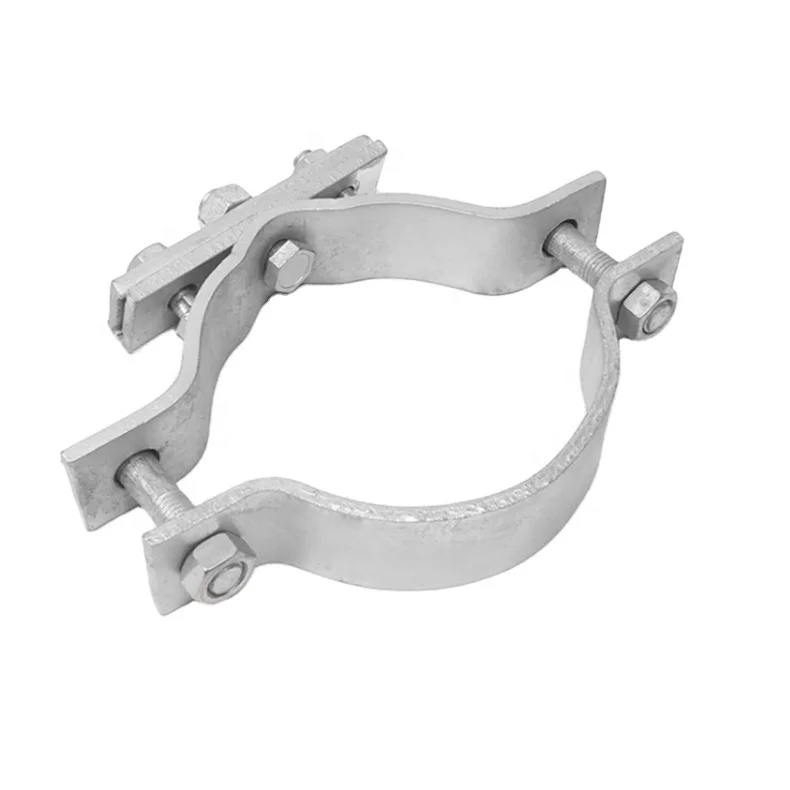 Power line construction hardware pole guy attachments Messenger Suspension Clamp Galvanized steel pipe beam girder clamps (1600423141796)