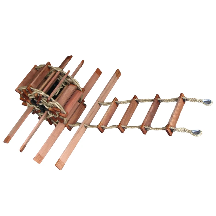 Solas approved 6m marine rope embarkation ladder with wooden steps