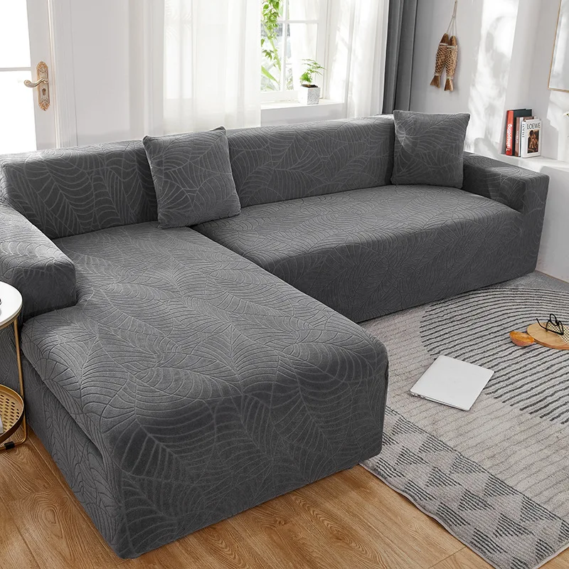 STG Wholesale Modern Solid Color Polyester Embossed Elastic Sofa Cover 1/2/3/4 Seater Full Wrap Stretch Plain Style