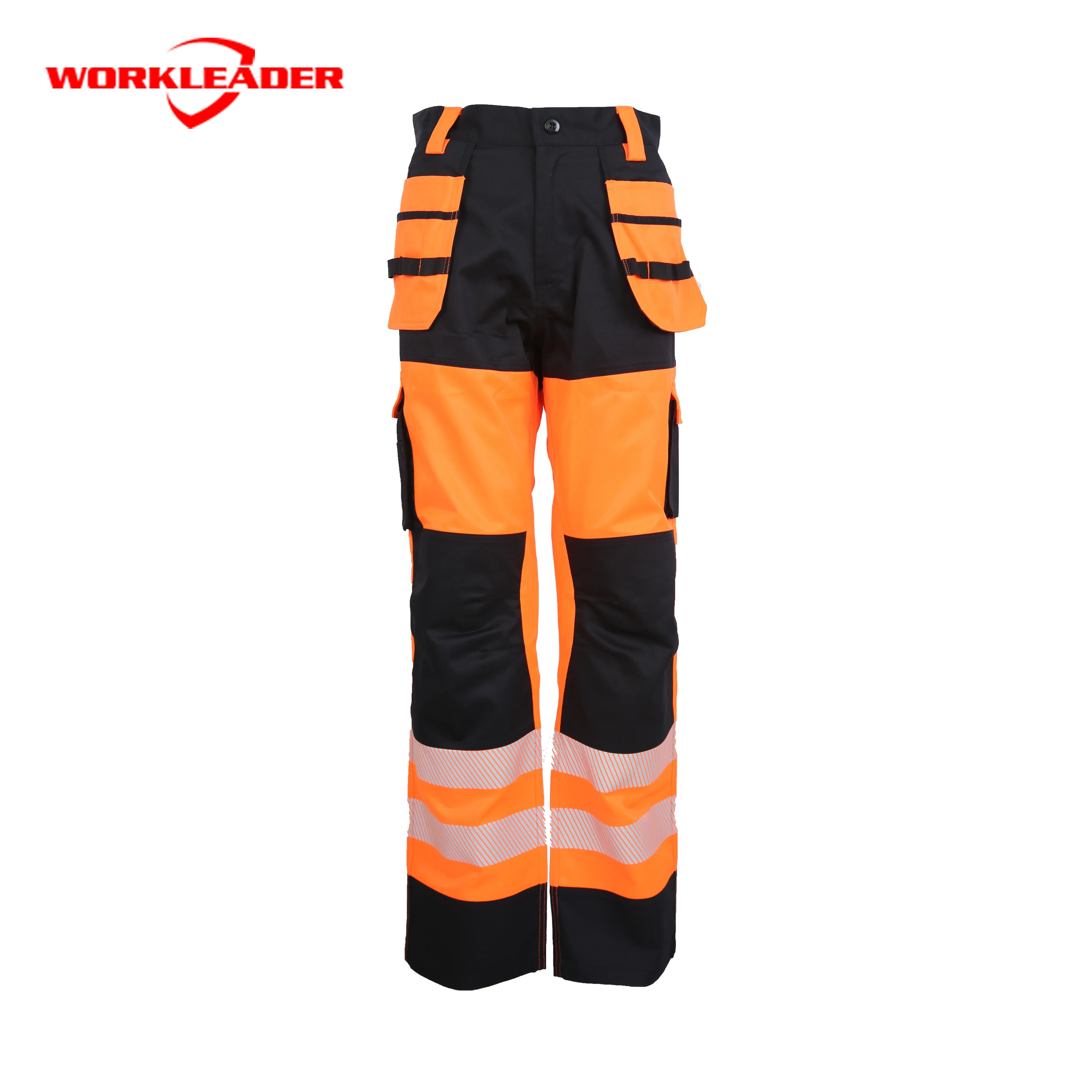 High Vis craftsman stretch trousers work cargo pants with knee pad pockets