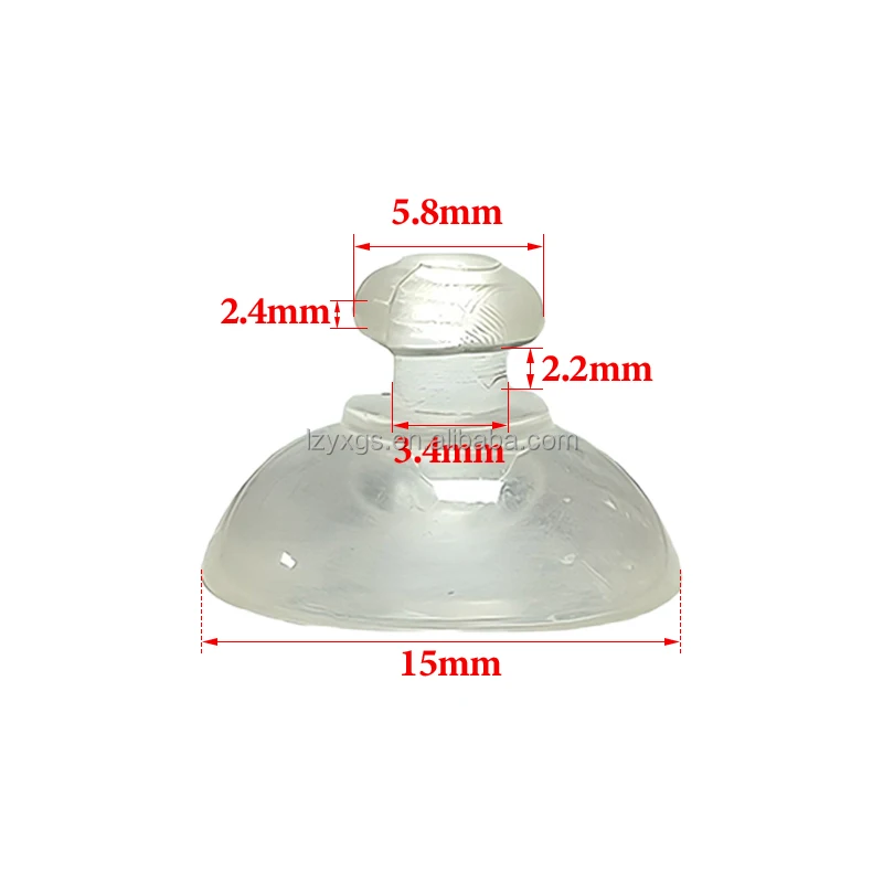 15MM Mushroom Head Transparent PVC Plastic Car Fixed Small Glass Suction