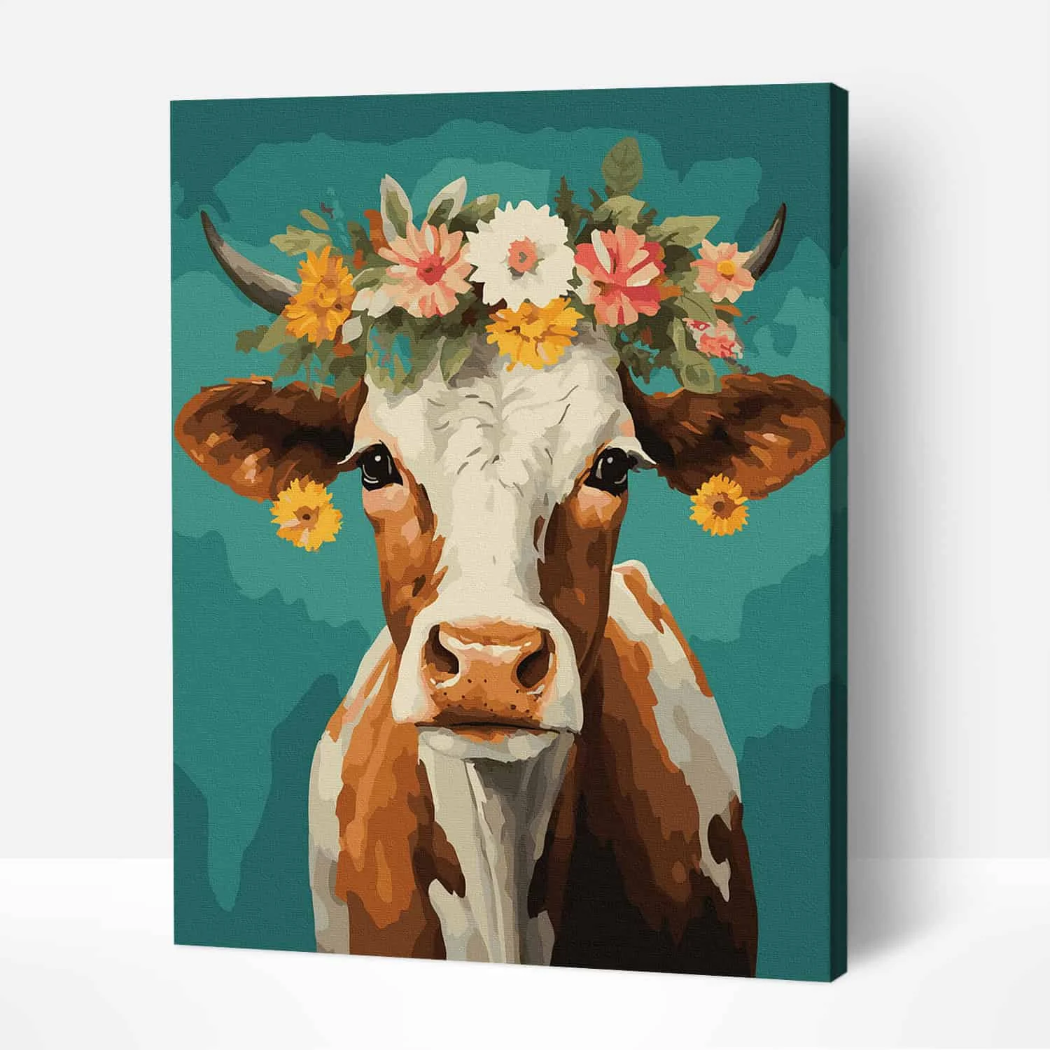 ORFON custom photo diy painting on number sunflower, flowers and girl paint by numbers kits on colored canvas bags16X20