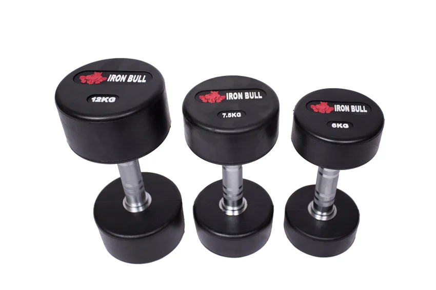 Ironbull оптовая продажа гантели с резиновым покрытием на заказ