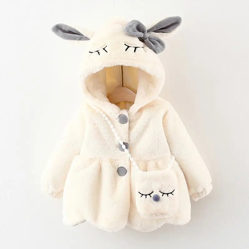 Hot sale boutique children clothes winter warm coat small kids girls woolen cotton coat 6-48 months little baby girls clothing