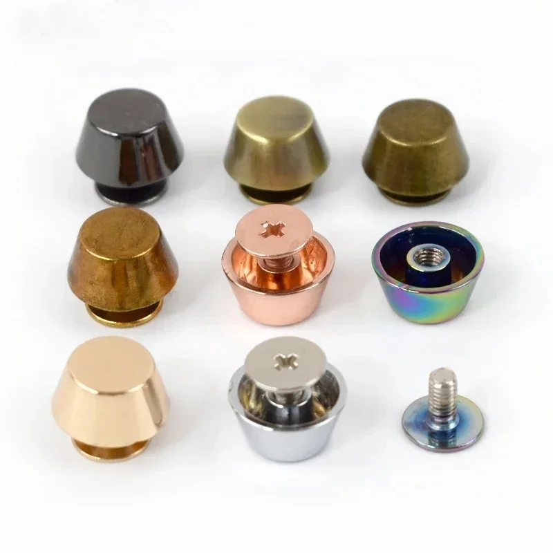 Meetee G8-14 11.5mm Hardware Accessory Metal Buckles Handbag Bottom Protecting Feet Nail Bucket Shape Flat Studs Screw Rivets