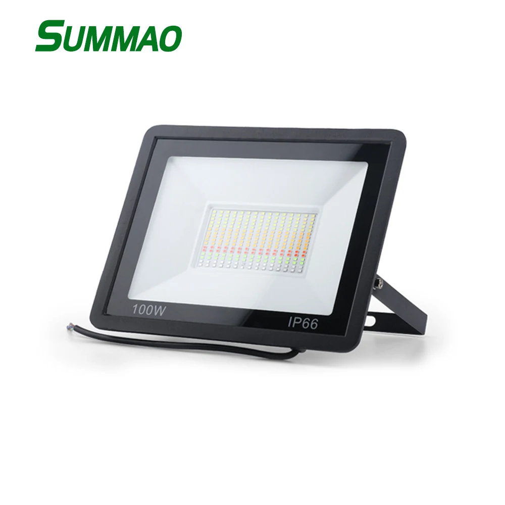 RGBCW LED Spotlight 100W Outdoor Smart Lighting 220V Waterproof Color Changing Spotlight Smart Control Floodlight