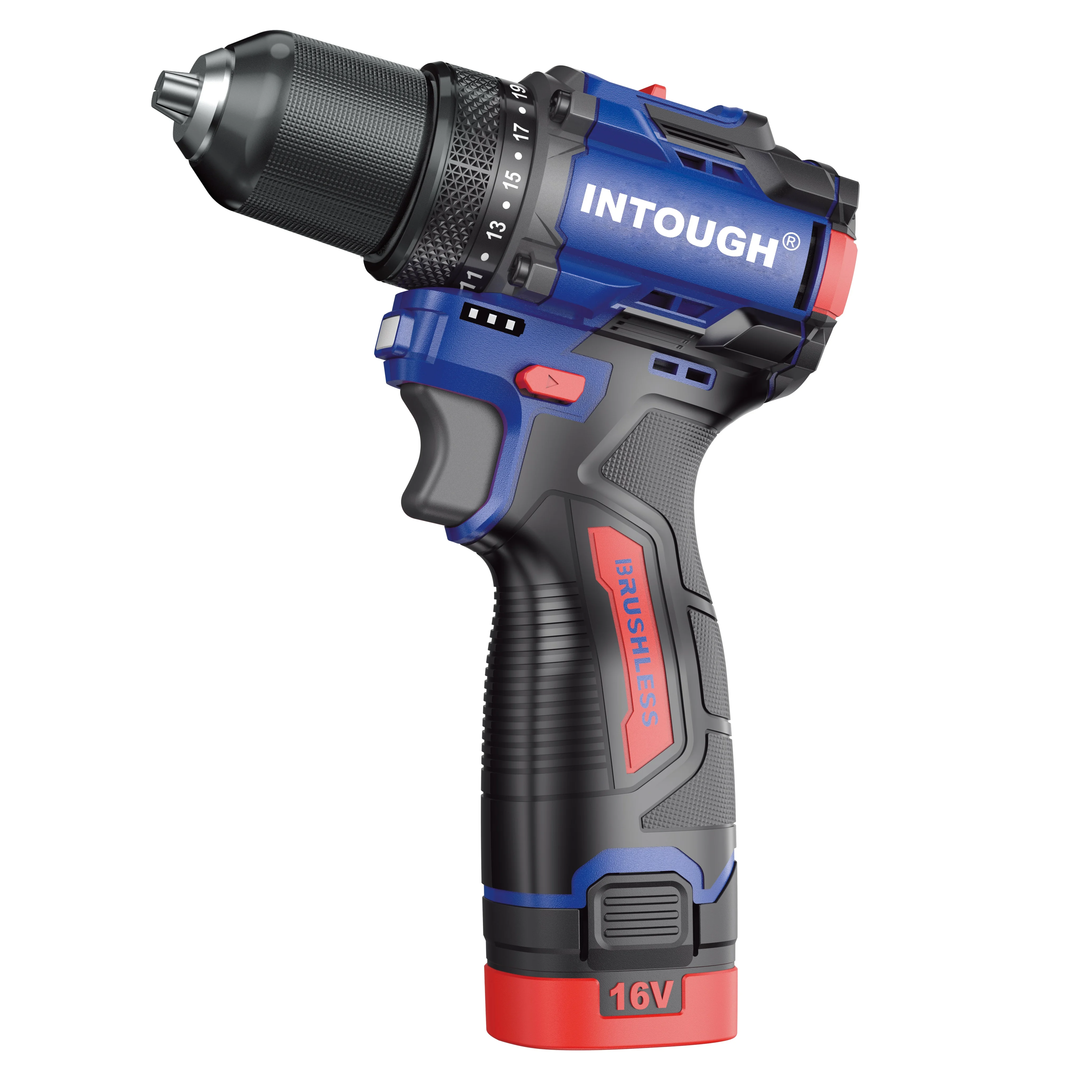 INTOUGH Hot Selling Portable Wireless Drill Combo Tool Kit Battery 12V 16V Cordless Drill