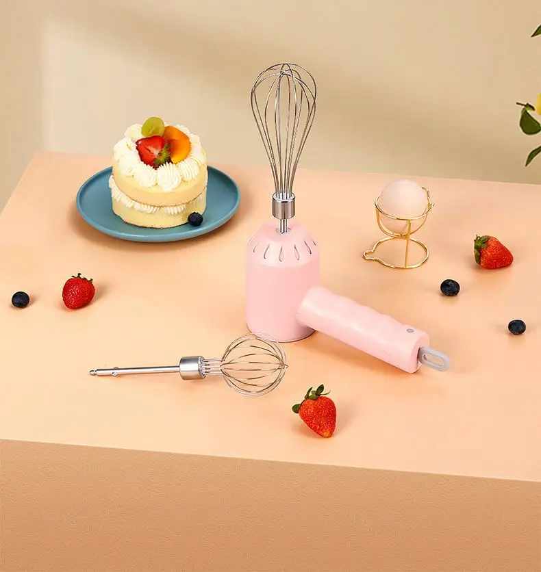 Home high quality 2 in 1 handheld electric whisk small wireless clumping foam cream whisk automatic grinder garlic mixer