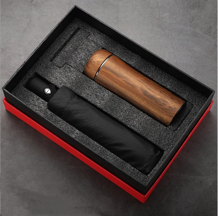 
New Product Ideas 2021 Bussiness 2 In 1 Luxury Office Wooden Vacuum Gift Set Valenines Day Gift Custom Logo 