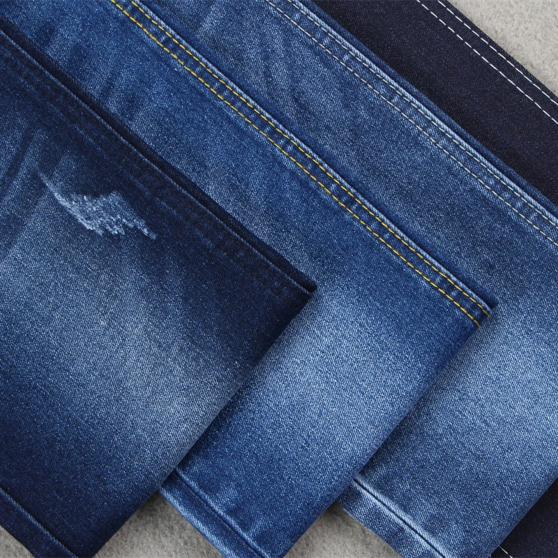Горячая Распродажа 10,5 oz хлопок полиэстер стрейч джинсовая ткань для мужчин джинсы