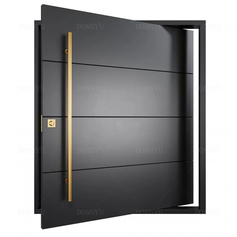 aluminium door home exterior entry  popular security interior big width and height single wood grain stainless steel pivot door
