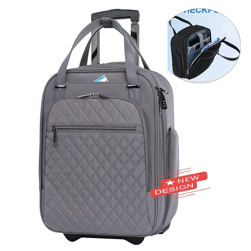 Underseat Carry On Rolling Travel Luggage Bag with Wheels Lightweight Overnight Rolling Laptop Bag Trolley Suitcase