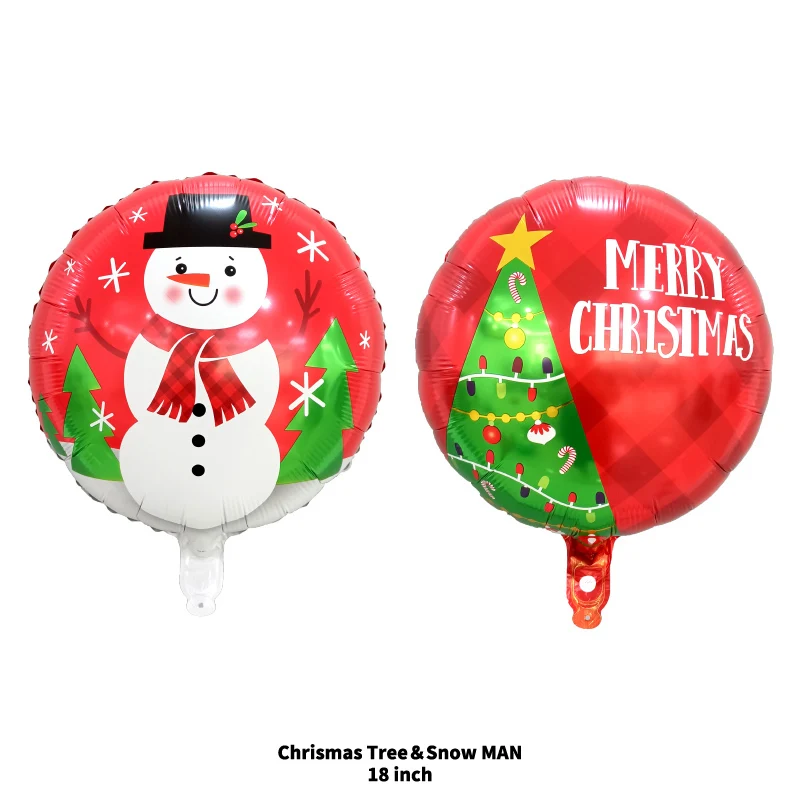 18 Inch Round Shape Merry Christmas Party Decoration Inflatable Helium Foil Balloons For Party Decoration Kid Gifts