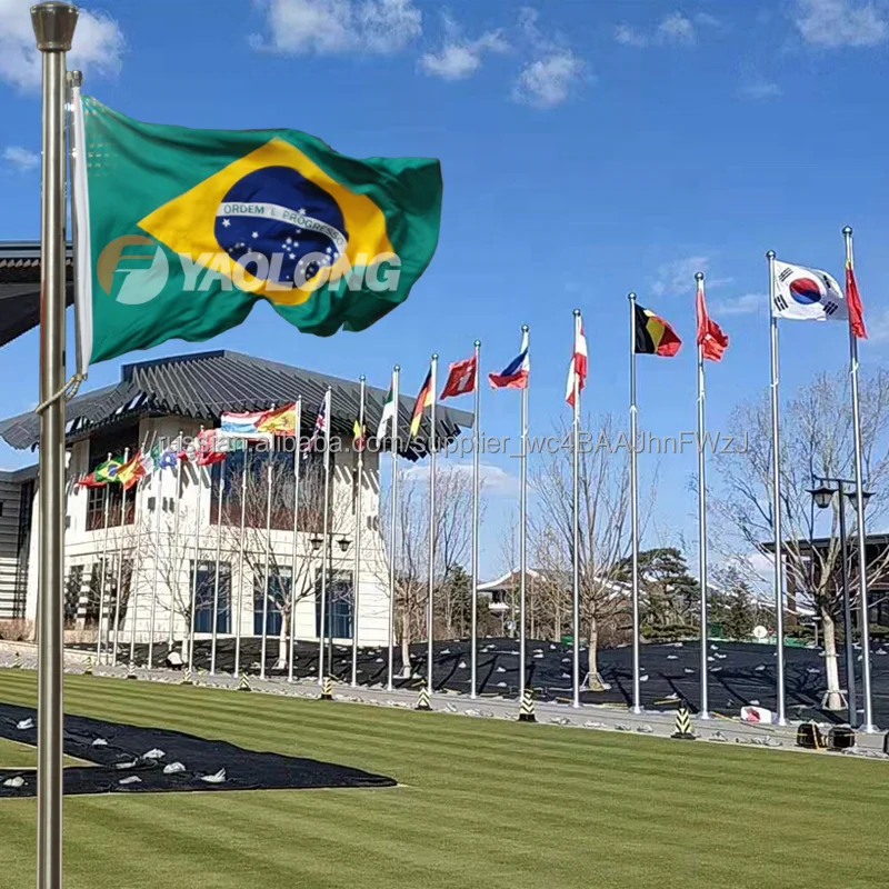 10 м Декоративные Круглый топ finial сад атласная щетка флагшток для пояса и дорожная инициатива проект