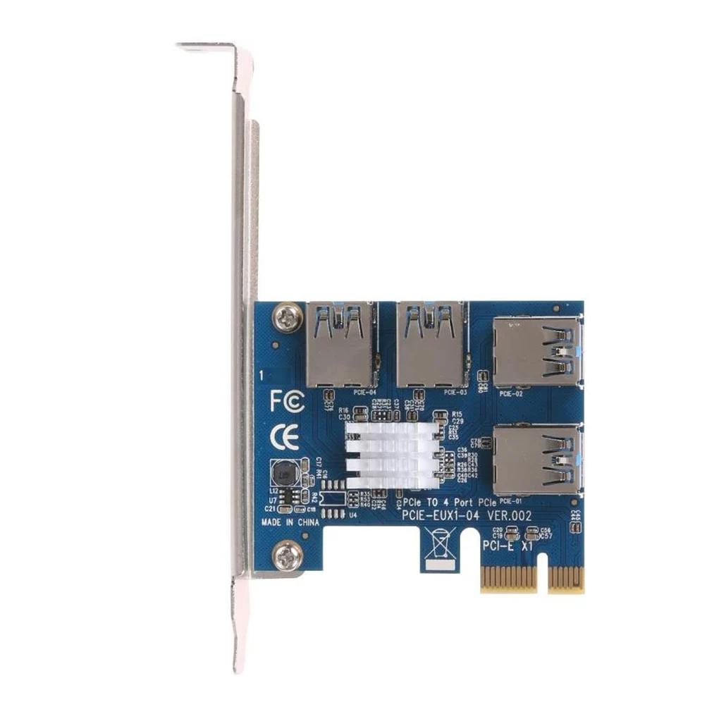 Адаптер PCI-E-PCI-E, 1 поворот, 4 разъема PCI-Express, от 1x до 16x, USB 3,0, карта расширения, преобразователь PCIe, pcie от 1 до 4