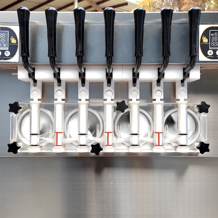 CE Rohs 7 flavors ice cream machine/commercial soft frozen yogurt ice cream mixer/7 in 1 ice cream maker