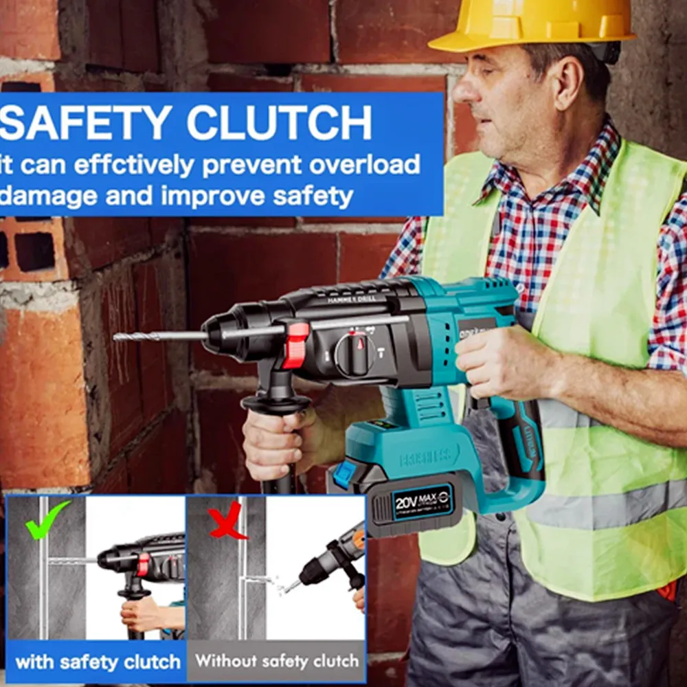 Factory wholesale 4 sets of 2 batteries  20V lithium ion battery electric impact drilling machine cordless electric tools set