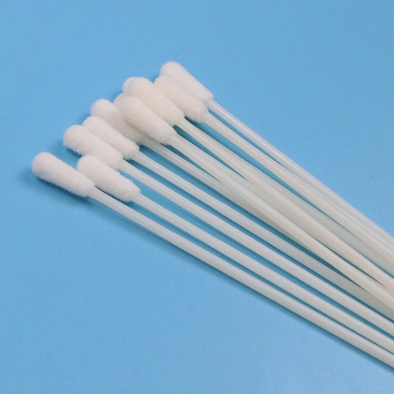 145mm Disposable ABS Stick Sterile Flocked Nylon Throat Test Swab Oral Specimen Collection Without Breaking Point