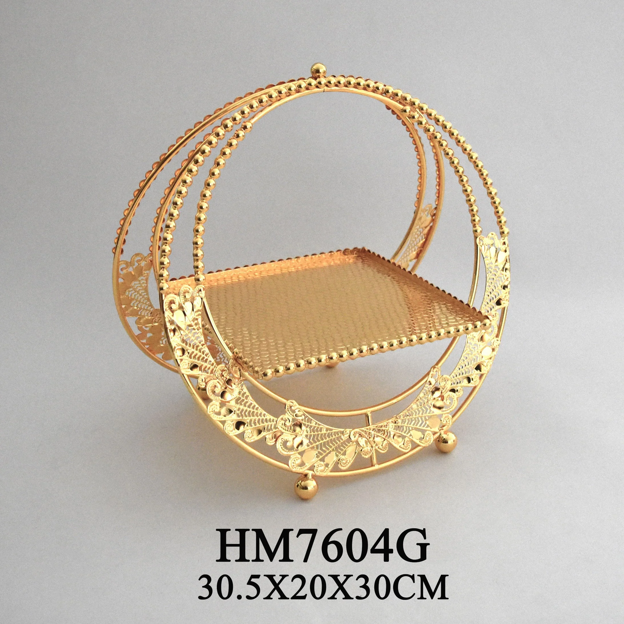 Party Wedding Decoration Metal Gold Plated Dry Fruit Cake Dessert Serving Tray