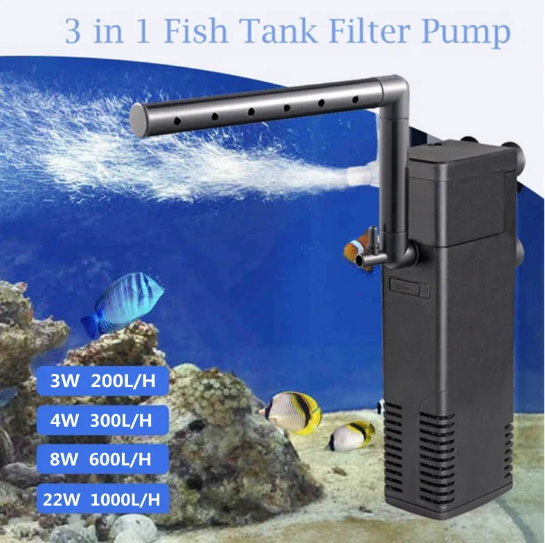 2024 New Wn Black Plastic Filtration Water Cycle Fish Tank Aquarium Filter for 40-150L Fish Tanks