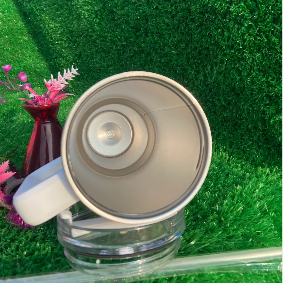 Wholesale High Quality Double Wall Tumbler White-Small Flower Style Tumblers With Lid And Straw