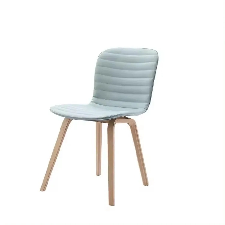 Luxury High Quality Modern Design Chair upholstered in leatherette with Walnut colored wooden structure