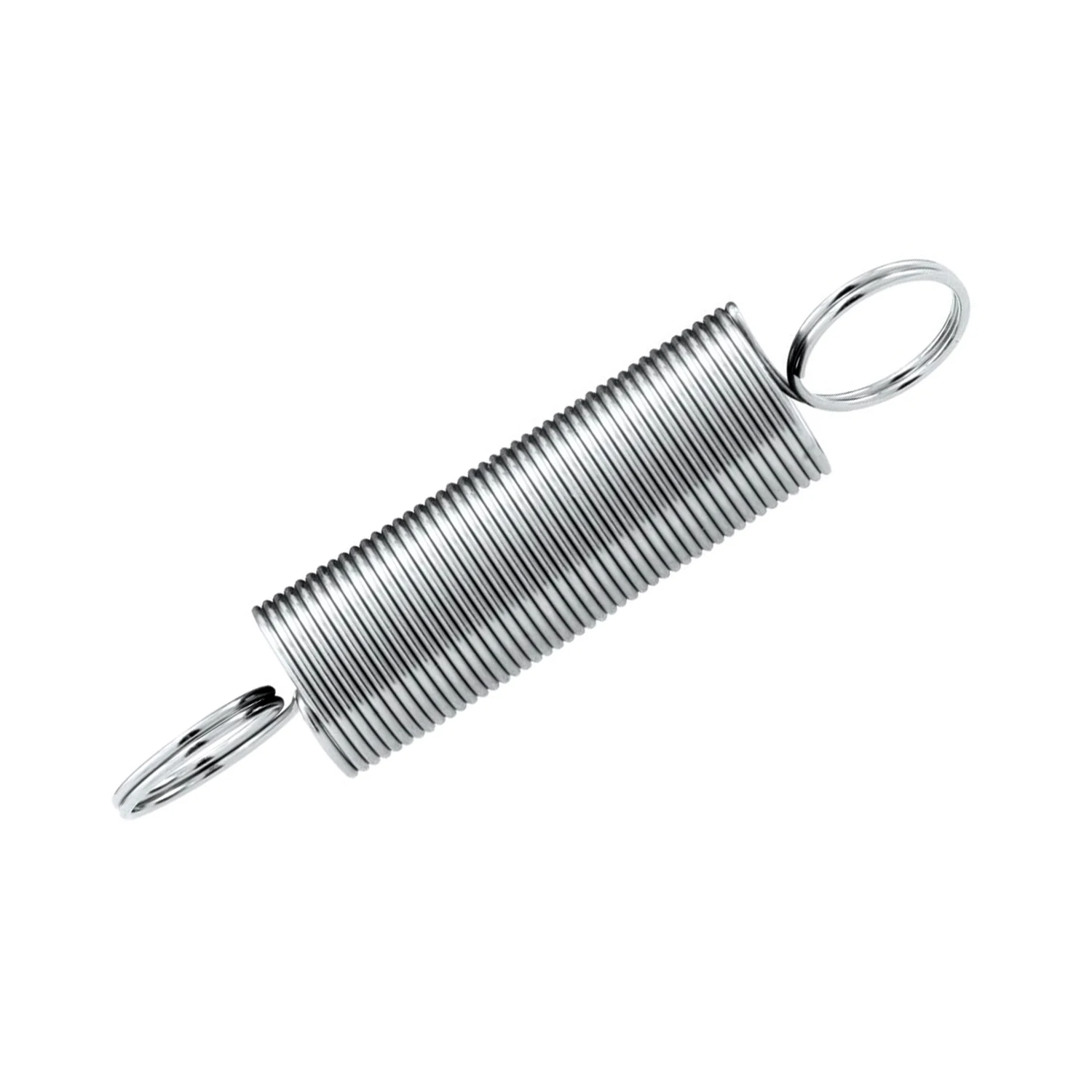 OEM Custom Metal Stainless Steel 301 304 Nickel Plated Helical Spring Swivel Double Hooks Tension Coil Extension Spring