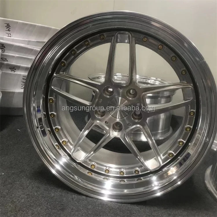 
High quality 15 to 26 inch 3 pieces forged split wheel custom AC Schnitzer type 3 alloy wheel for BMW e24 e30 e34 e36 e38 