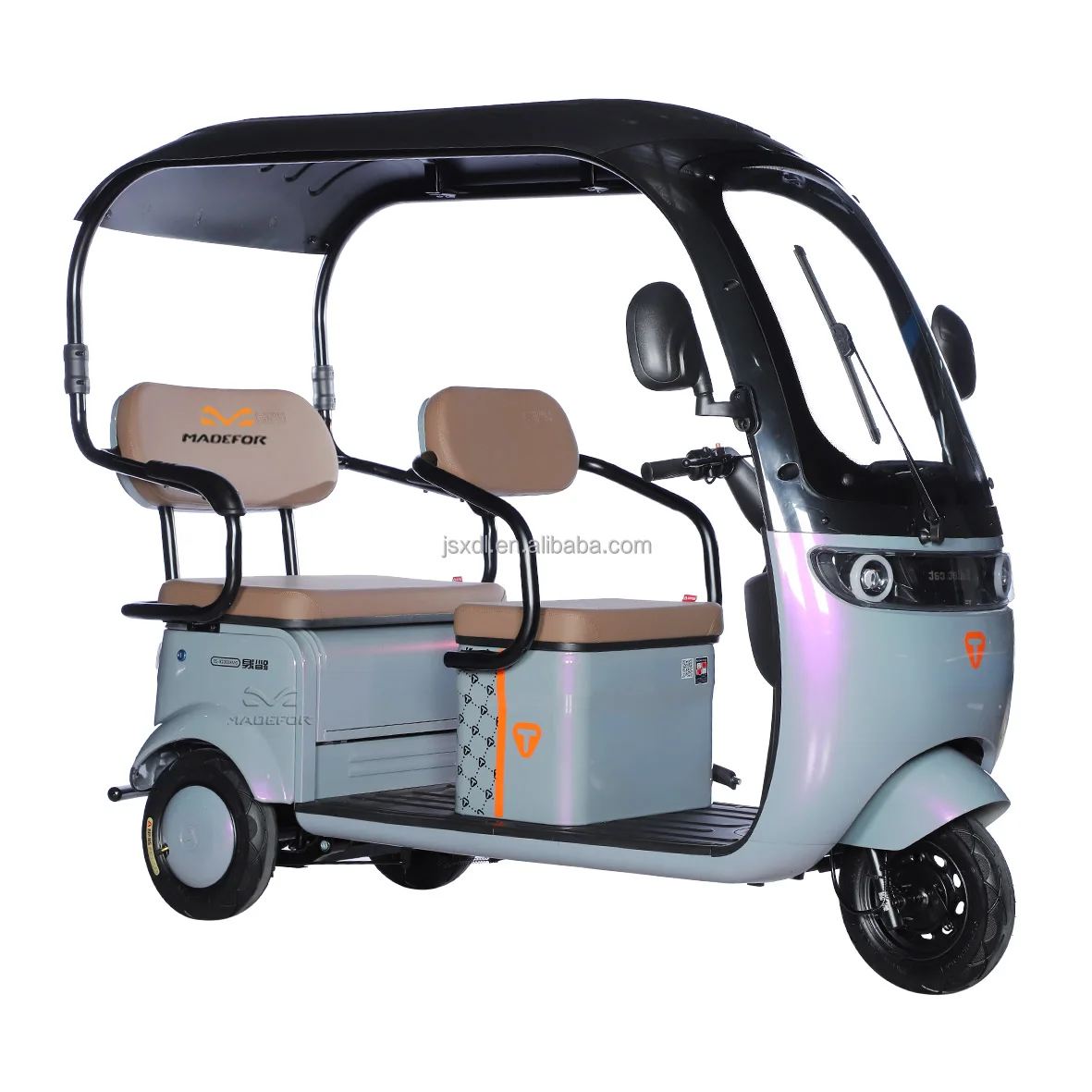 Toptan fabrika yuksek guc 850W 48V Полный 32ah elektrikli yolcu uc tekerlekli bisikletler tam kapak ile