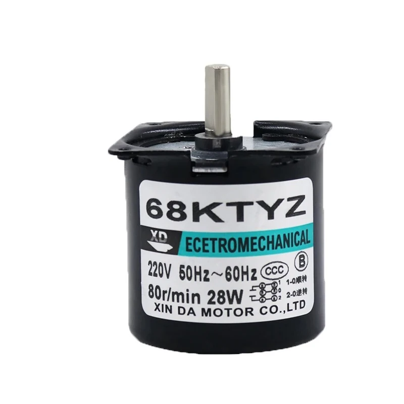 220V 28W 68KTYZ AC Synchronous Motor 2.5rpm -80rpm Motor Slow Eccentric Shaft Miniature Permanent Magnet Motor