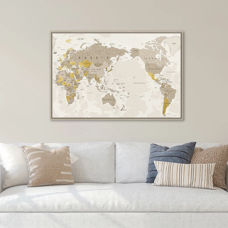 World Map Canvas Painting Classic Style Modern Abstract Posters Pictures For Living Room Modern Decoration Art