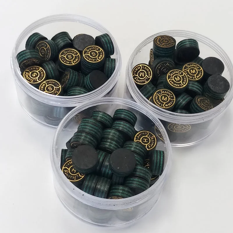 Original Jassinry 14mm cue tips S/M/H hardness black and green billiard tip Pool stick tips 7layers pigskin Billiard accessories