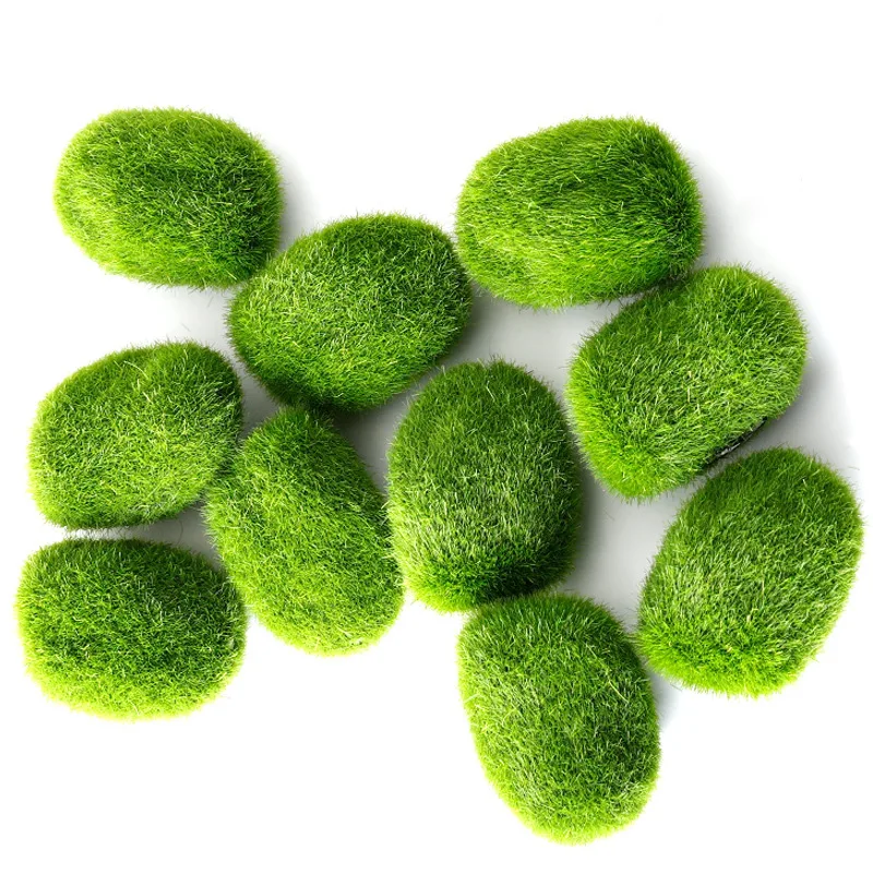 Yopin-2118 Foam Moss Grass Stone 9CM Decorative Artificial Moss Stones For Plant Wall