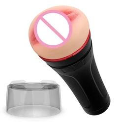 Soft silicone sex toy masturbation cup male penis massager vibrator masturbating