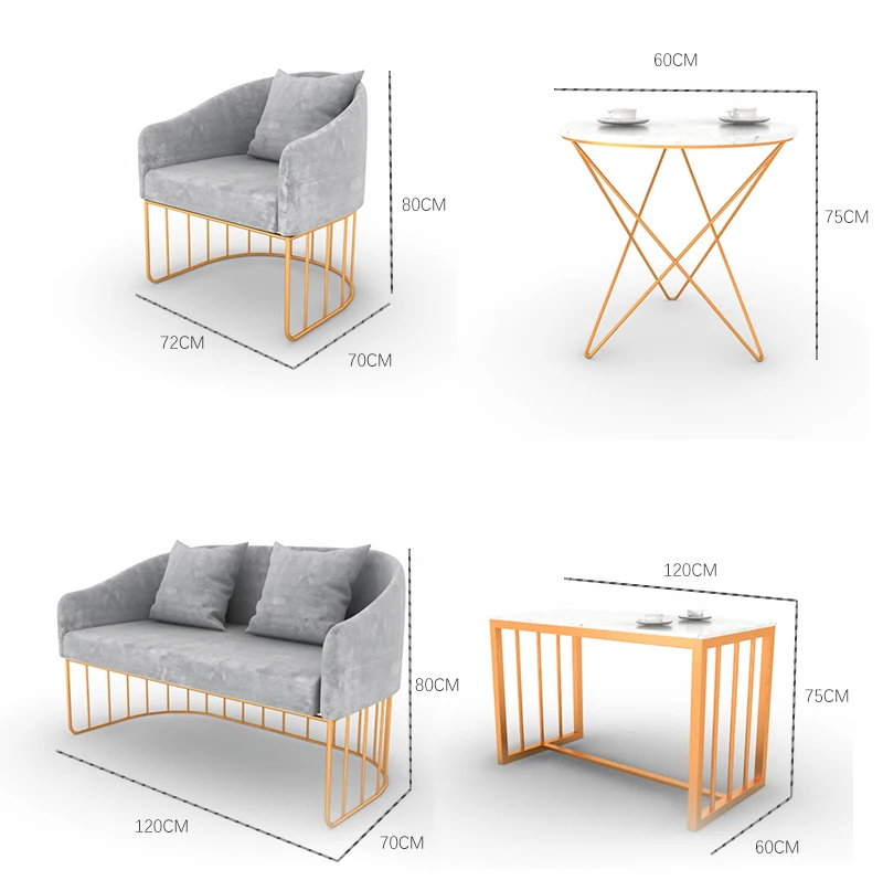 Leisure Nordic Sales Office Negotiating Tables And Chairs Combination Tea Shop Cafe Lounge Reception Sofa