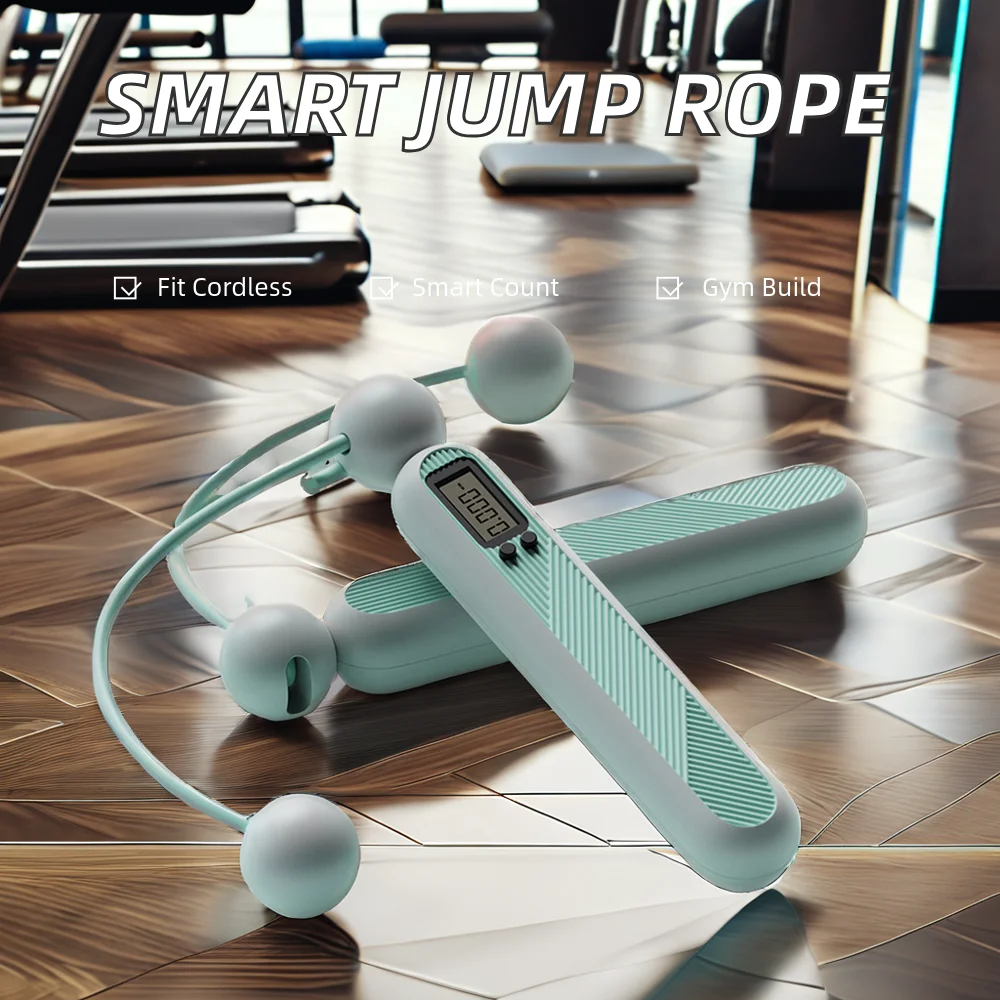 Gym Fitness Smart Digital Count Jumping Rope Cordless Electronic Skipping Rope Made of Heavy PVC and ABS Material