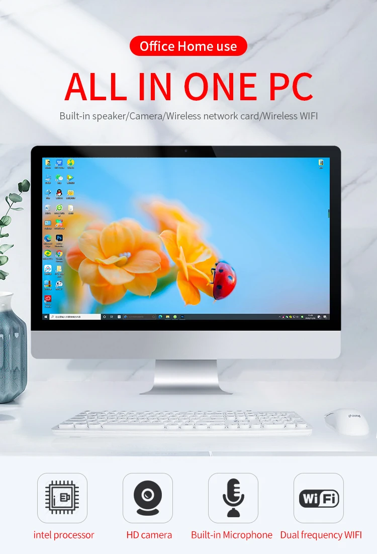 SEALAN aio computer P 23.8inch i5 3320 RAM 4G SSD 120G pc all in one build in speaker wifi mouse keyboard monoblock pc