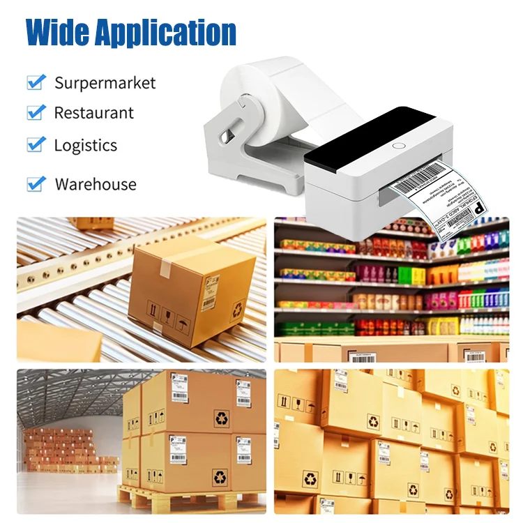 OWNFOLK Thermal Printing Barcode Portable thermal printer for 4X6 Printers to Stickers Bar Code Mini Label Printer