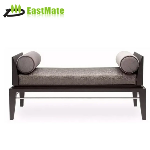 Wooden Frame fabric Upholstery bolster bench long ottoman bed end foot stool