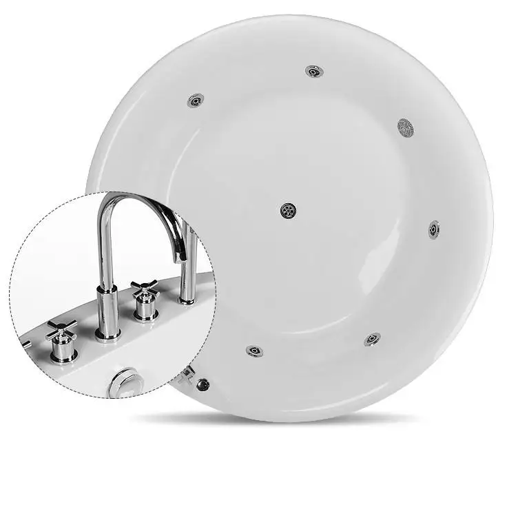 Round Acrylic Bathtub Whirlpool tub Higher bath tub Hotel Bathroom Customized Round Shaped Free Standing