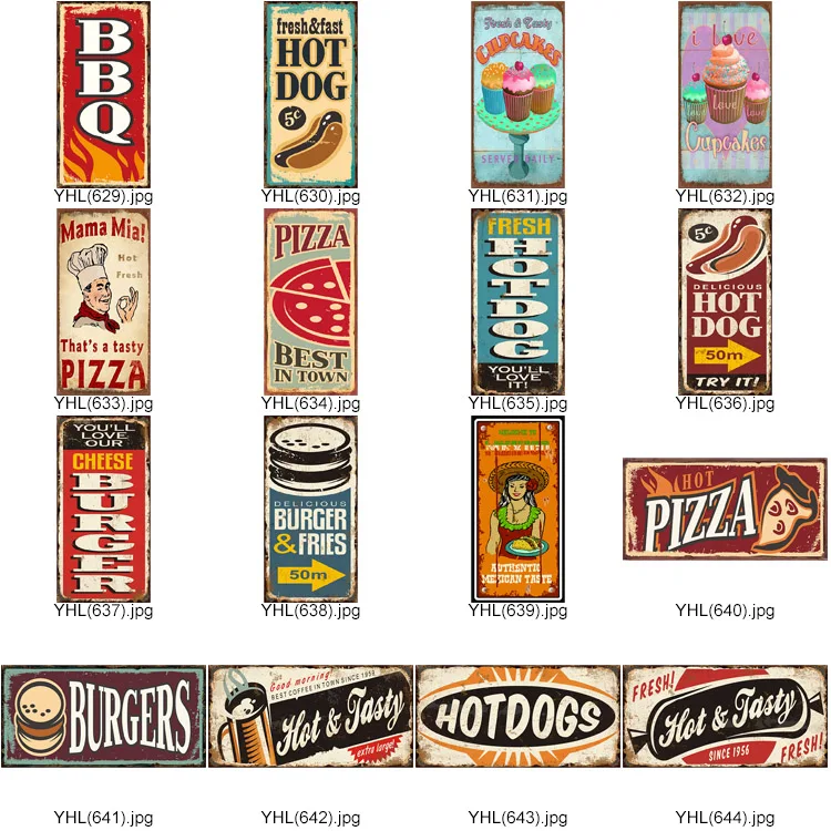 
Tin sign 15X30CM customized design UV letter printing food license Plate Number retro metal signs for home decor 