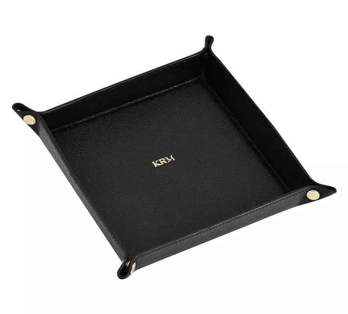 Personalized luxury jewelry display storage tray genuine leather tray
