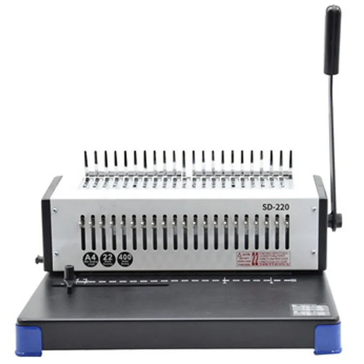 SD-220 comb binder office manual a4 comb binding machine